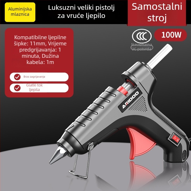 Pistol za topljeno ljepilo, promjera 11 mm, snažan, ručni, za kućnu uporabu, Airuidun