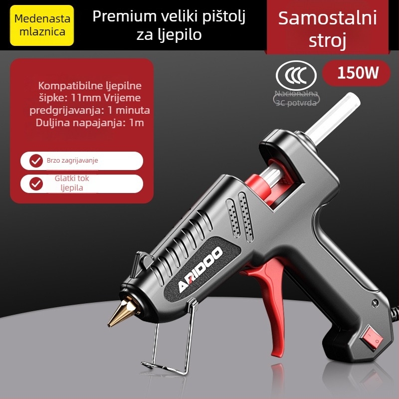 Pistol za topljeno ljepilo, promjera 11 mm, snažan, ručni, za kućnu uporabu, Airuidun
