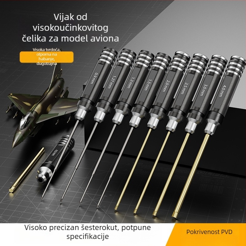 Set šestouglova odvijača i ključeva za modele zrakoplova, VDE izolacijski materijal, više od 200 setova, namjena: gradnja, oblik: rezni alat