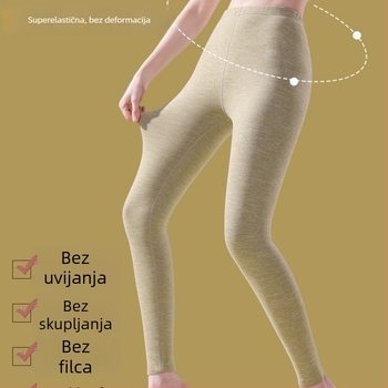 Termalne hlače s grijanom vlaknom i spandeksom, opušten kroj, srednja debljina, zadržavaju toplinu