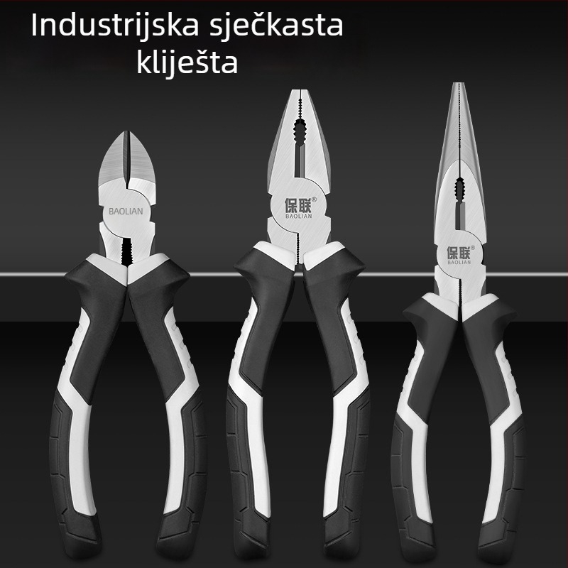Klešta s igličastim i dijagonalnim vrhom za električare, uštedu snage, ručne kliješta industrijske klase