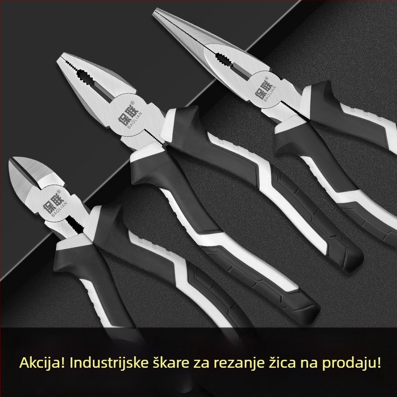 Klešta s igličastim i dijagonalnim vrhom za električare, uštedu snage, ručne kliješta industrijske klase