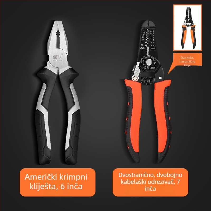 Klešta s igličastim i dijagonalnim vrhom za električare, uštedu snage, ručne kliješta industrijske klase