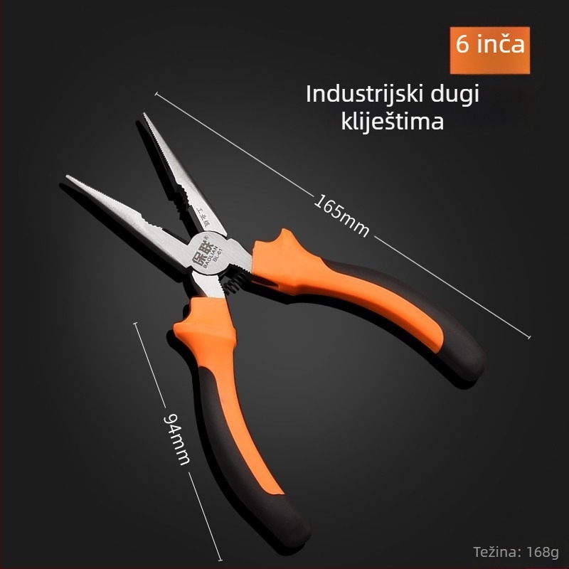 Klešta s igličastim i dijagonalnim vrhom za električare, uštedu snage, ručne kliješta industrijske klase