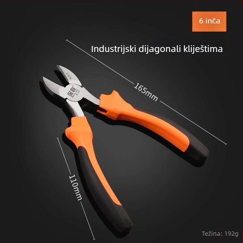 Klešta s igličastim i dijagonalnim vrhom za električare, uštedu snage, ručne kliješta industrijske klase