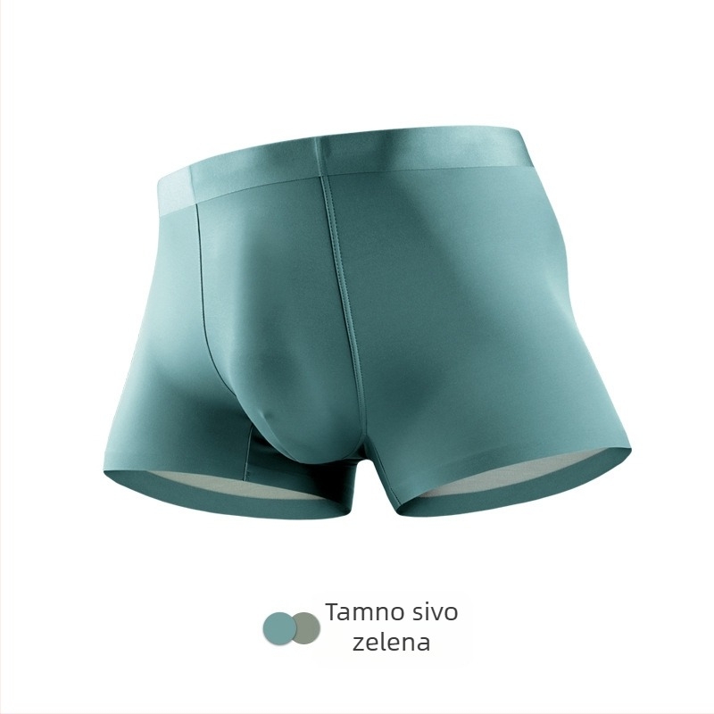 Muške boxerice od ice silk 100S, dvostrani Lenzing Modal, Mulberry Silk, srednji pojas, prozračne, bezšivne