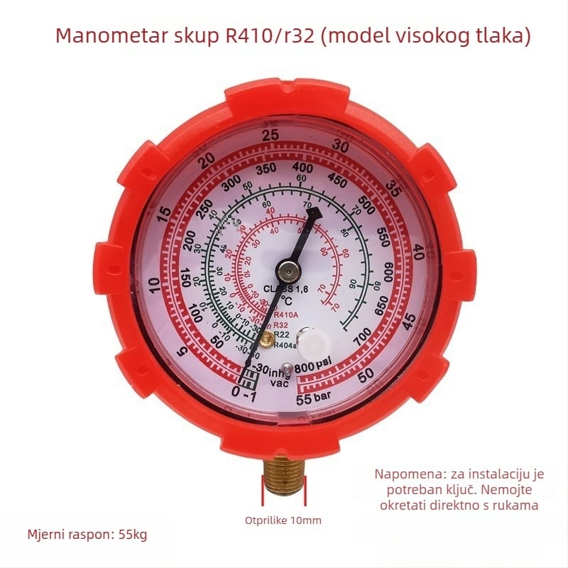 Skup ventila: prekidački i troputni ventil, manometar, prozor za rashladno sredstvo, izlazni ventil
