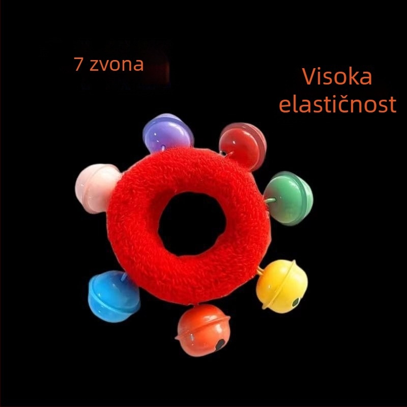 Narukvica za zglob sa zvončićem i cvjetnim dizajnom, elastična traka, za dječje plesne nastupe