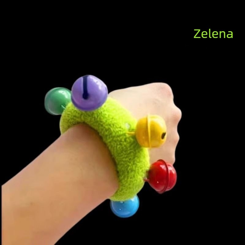 Narukvica za zglob sa zvončićem i cvjetnim dizajnom, elastična traka, za dječje plesne nastupe