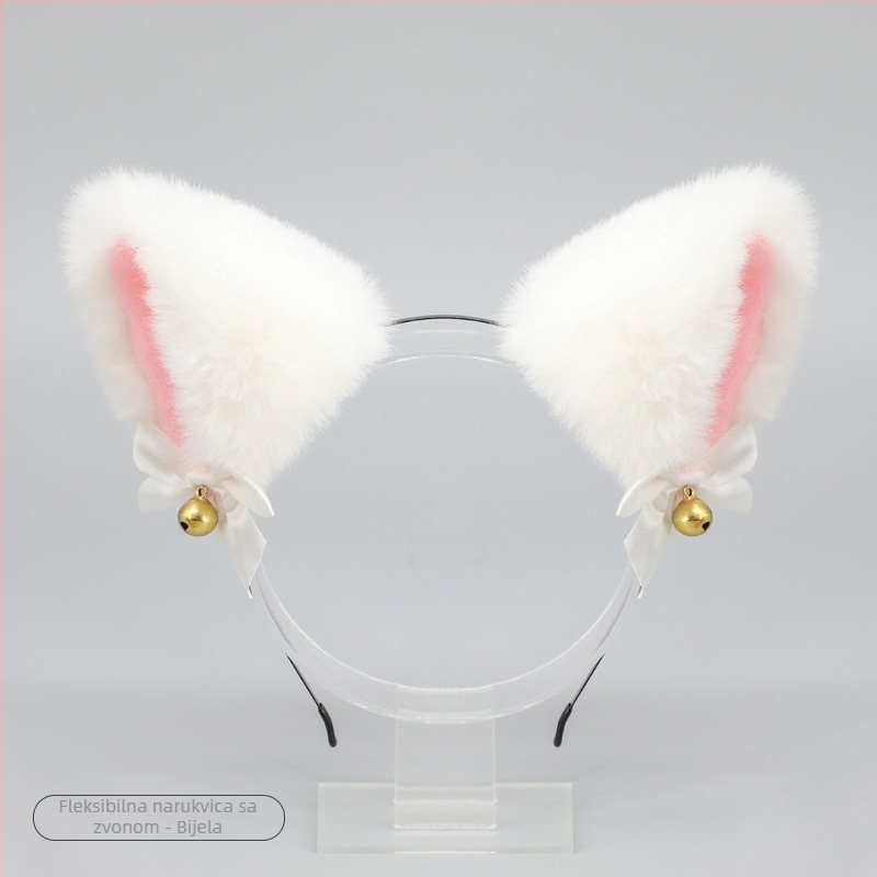 Set cosplay dodataka: plišane mačje uši na gumici, mačja rep, ogrlica i narukvica za odrasle, proljeće 2025. Brand: Other; Spot goods