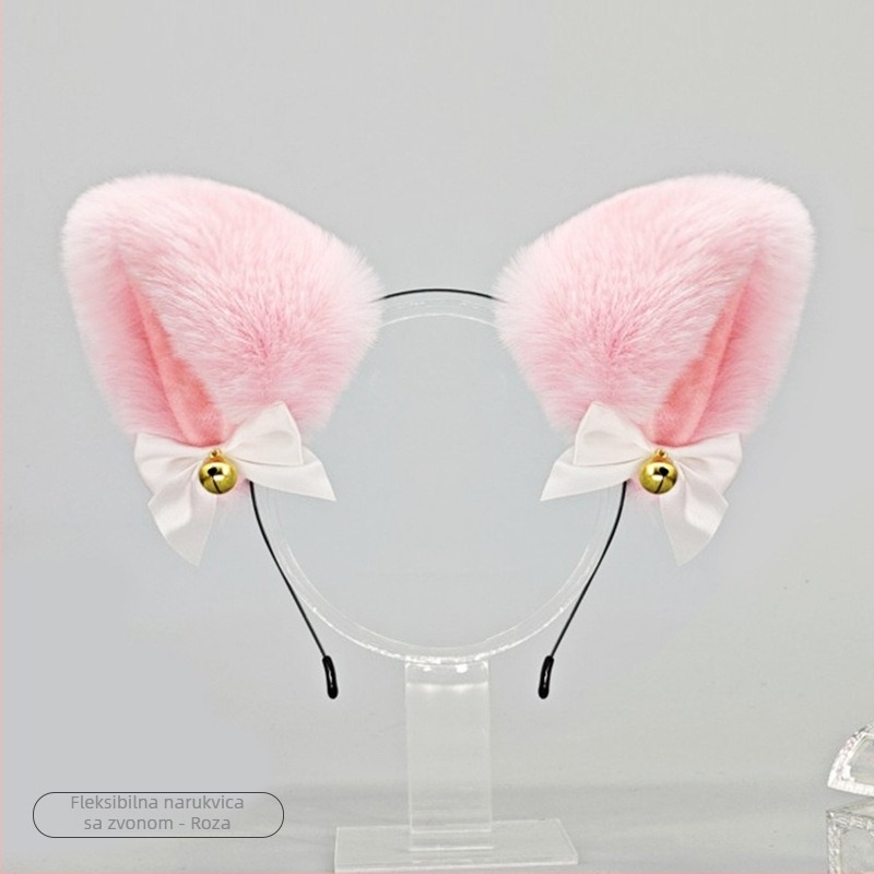 Set cosplay dodataka: plišane mačje uši na gumici, mačja rep, ogrlica i narukvica za odrasle, proljeće 2025. Brand: Other; Spot goods