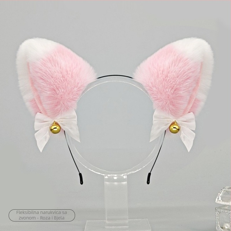 Set cosplay dodataka: plišane mačje uši na gumici, mačja rep, ogrlica i narukvica za odrasle, proljeće 2025. Brand: Other; Spot goods
