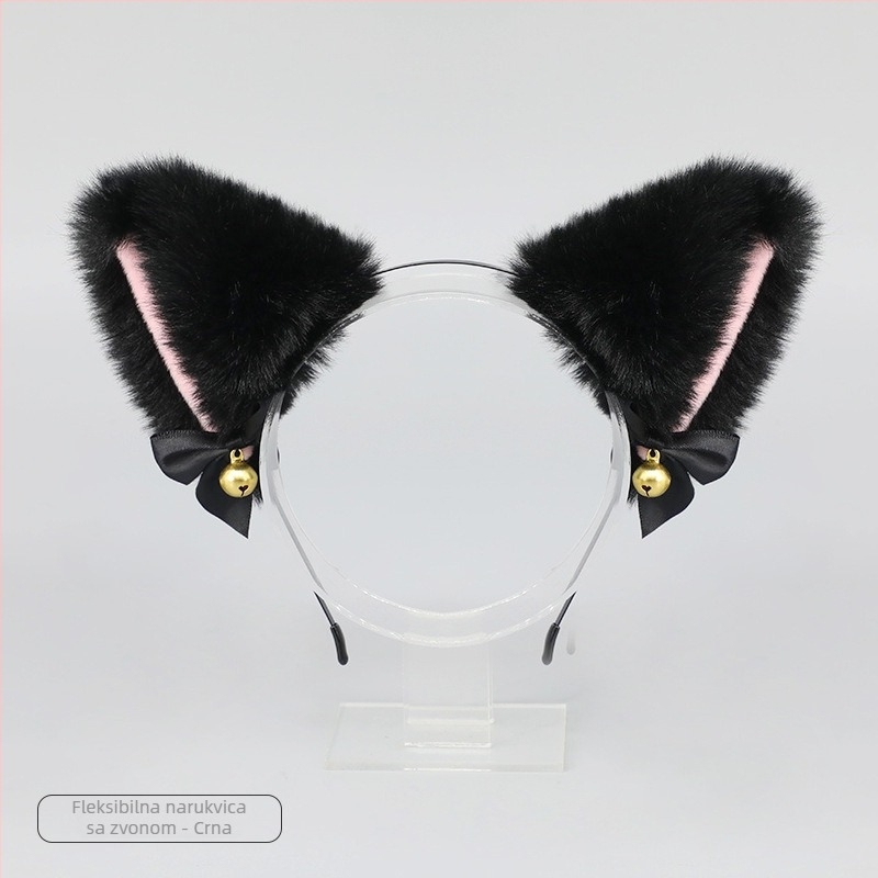 Set cosplay dodataka: plišane mačje uši na gumici, mačja rep, ogrlica i narukvica za odrasle, proljeće 2025. Brand: Other; Spot goods