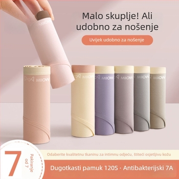 Ženske antibakterijske pamuk gaćice sa srednjim strukom, prozračne trokutaste gaćice od pamuka, 90–95% pamuka
