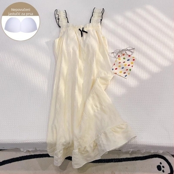 Sling spavaćica s jastučićem za prsima, lagani poliester, tanko tkivo, bez rukava, srednja duljina