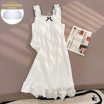 Sling spavaćica s jastučićem za prsima, lagani poliester, tanko tkivo, bez rukava, srednja duljina