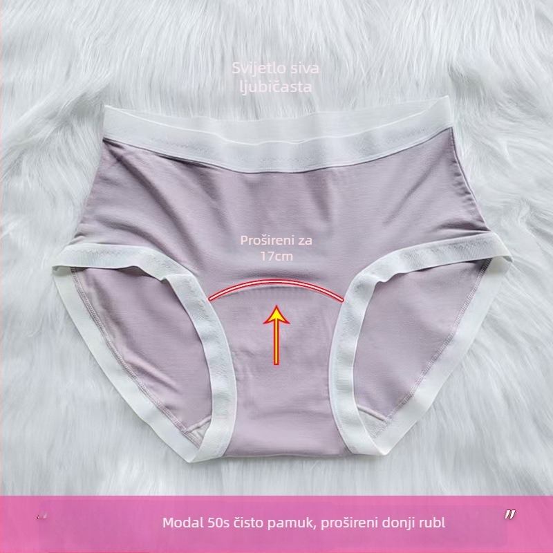 Ženske gaćice od modala, srednje visoke, prozračne i antibakterijske, s pamukom u preponskom dijelu