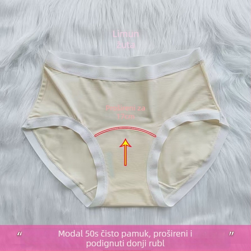 Ženske gaćice od modala, srednje visoke, prozračne i antibakterijske, s pamukom u preponskom dijelu