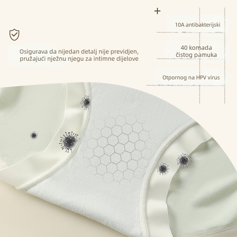 Ženske gaćice od Lyocell-a, pamukom podstavljena, antibakterijske, HPV zaštita, prozračne