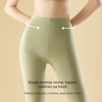 Ženske termo tajice s visokim pasom od pamuka, podizanje stražnjice, oblikovanje tijela, zadržavaju toplinu
