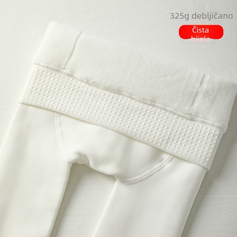 Ženske najlonske čarape s flis unutrašnjošću – tople, jednobojni uzorak, sadržaj najlona 70–80%