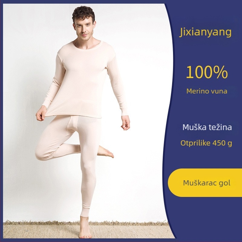 Unisex termalne donje rublje od Merino vune, debljina 201–250 g/m², okrugli izrez, dugi rukavi, gornji dio + hlače