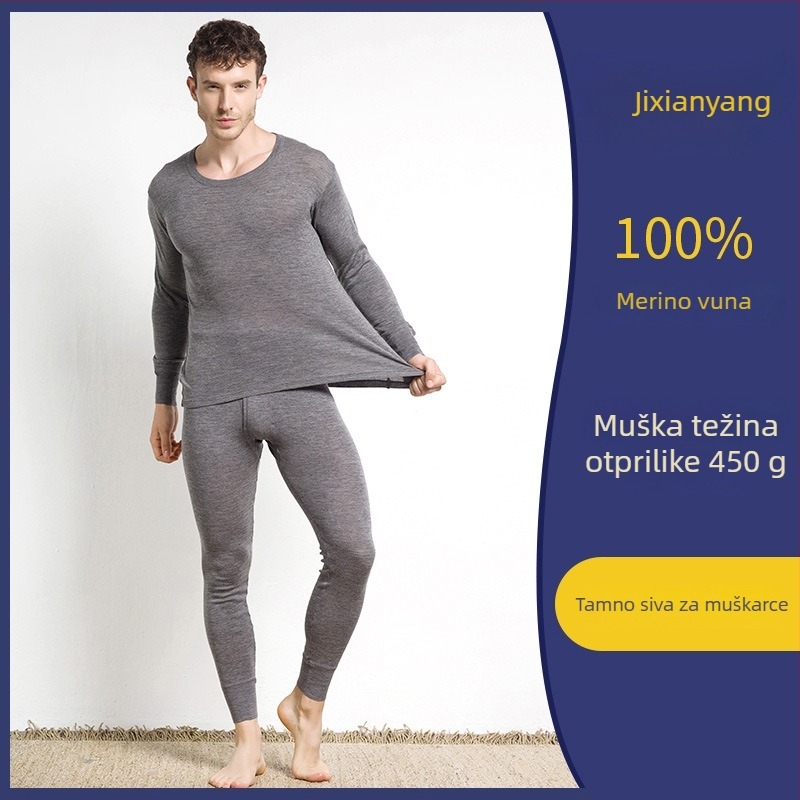 Unisex termalne donje rublje od Merino vune, debljina 201–250 g/m², okrugli izrez, dugi rukavi, gornji dio + hlače
