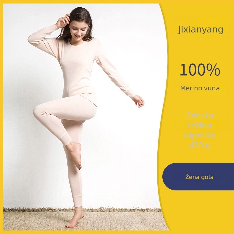 Unisex termalne donje rublje od Merino vune, debljina 201–250 g/m², okrugli izrez, dugi rukavi, gornji dio + hlače