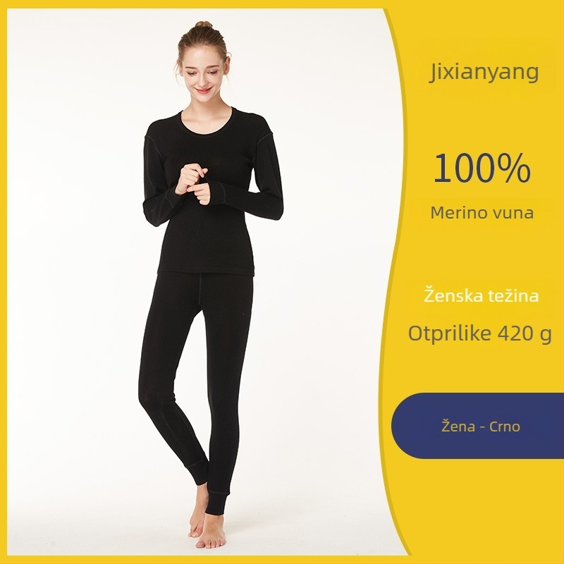 Unisex termalne donje rublje od Merino vune, debljina 201–250 g/m², okrugli izrez, dugi rukavi, gornji dio + hlače