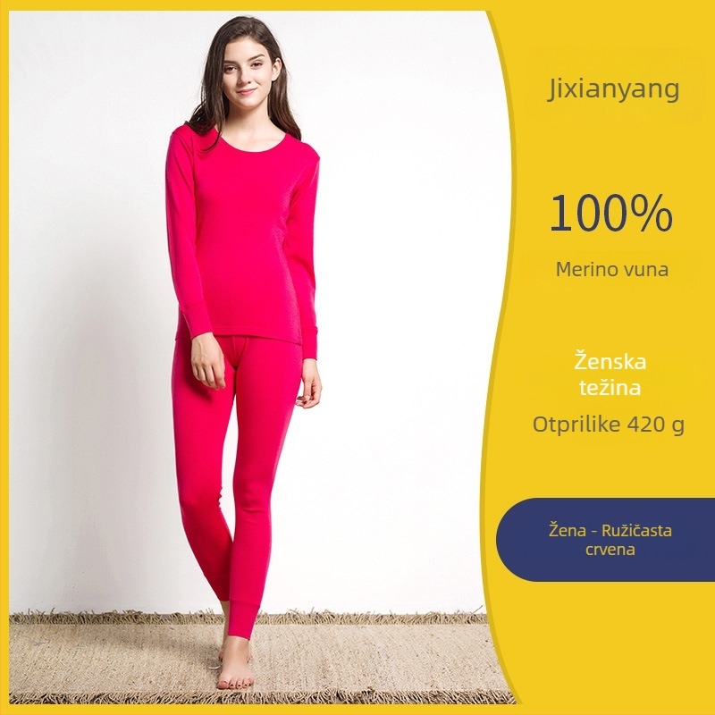 Unisex termalne donje rublje od Merino vune, debljina 201–250 g/m², okrugli izrez, dugi rukavi, gornji dio + hlače