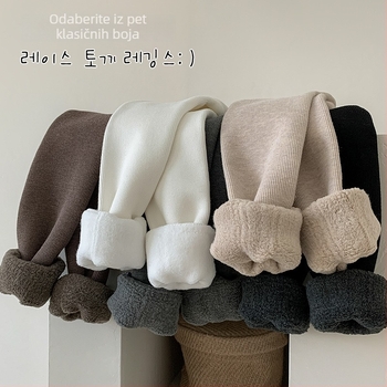 Dječje flis leggings za djevojčice, zima 2025, mješavina pamuka, poliestera i elastana, brend Elmo beibei