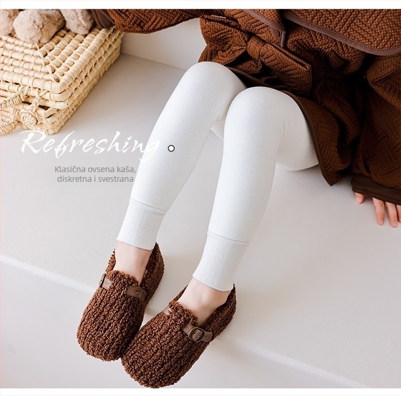 Dječje flis leggings za djevojčice, zima 2025, mješavina pamuka, poliestera i elastana, brend Elmo beibei