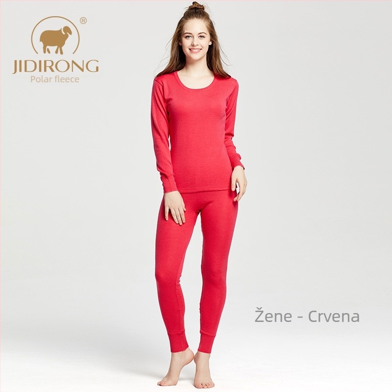 Unisex termalni donji dio od 100% merino vune – pulover s okruglim izrezom, bez šavova, tanak pleteni materijal 101–120 g/m²