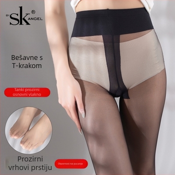 byskangel Ultra-tanke 8D najlon čarape s bezprstnom zonom, nevidljive, nylon Core-Spun vlakno, T-Crotch