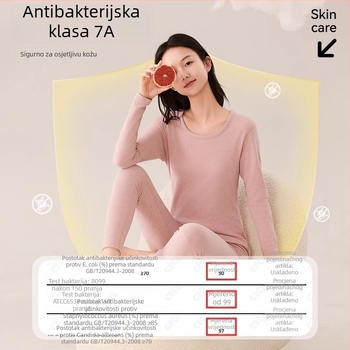 Kašmirski termalni set za djevojčice tinejdžerke (13–18 godina) s gornjim dijelom s okruglim izrezom i hlačama