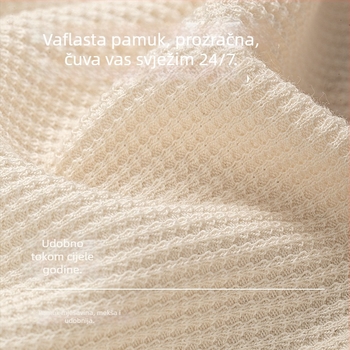 Muške gaćice od vafla pamuka, prozračne, visoka elastičnost, pleteni materijal, jedinstven jednobojni uzorak