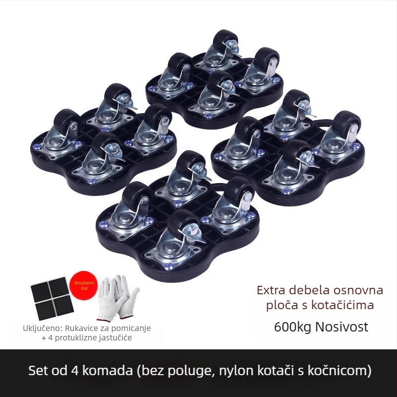Univerzalni teški kotači za premještanje s kočnicom — 40-dijelni set alata za demontažu, za kućanstvo, namještaj, krevete i ormare