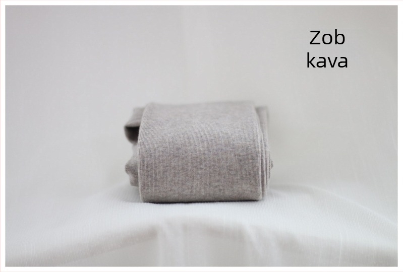 Ženske pamučne tajice za jesen-zimu s mikrokompresijom i oblikovanjem, tanak vertikalni prugasti uzorak u nijansama zobene, bijela, mliječna kava i kamel, 100% pamuk