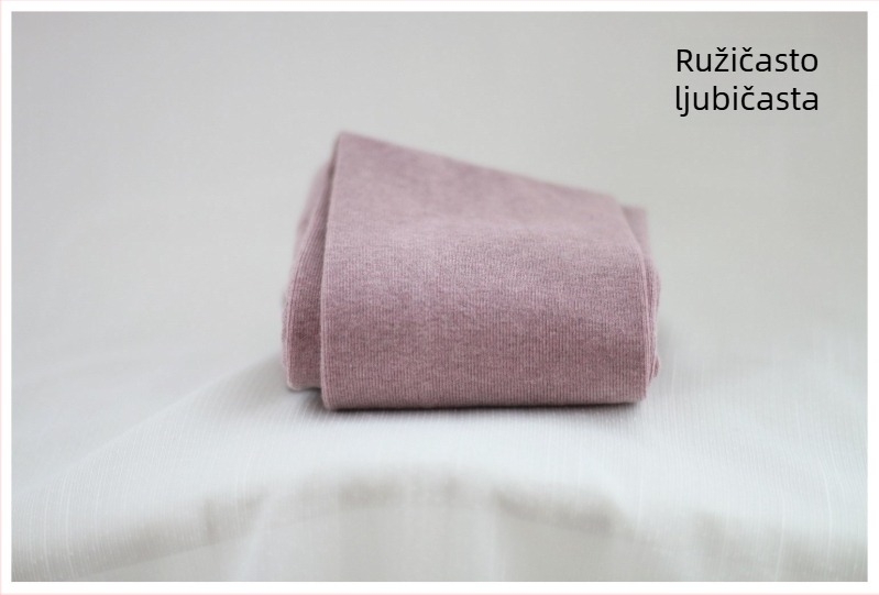 Ženske pamučne tajice za jesen-zimu s mikrokompresijom i oblikovanjem, tanak vertikalni prugasti uzorak u nijansama zobene, bijela, mliječna kava i kamel, 100% pamuk