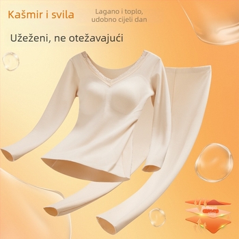 Ženski termalni set donjeg rublja: bez šavova, s flisom, ekstra debelo poliester, top s dugim rukavima i dugim hlačama, grijanje i anti-statika