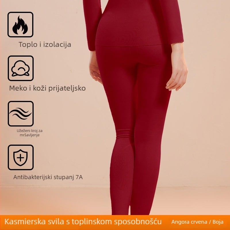 Ženski termalni set donjeg rublja: bez šavova, s flisom, ekstra debelo poliester, top s dugim rukavima i dugim hlačama, grijanje i anti-statika