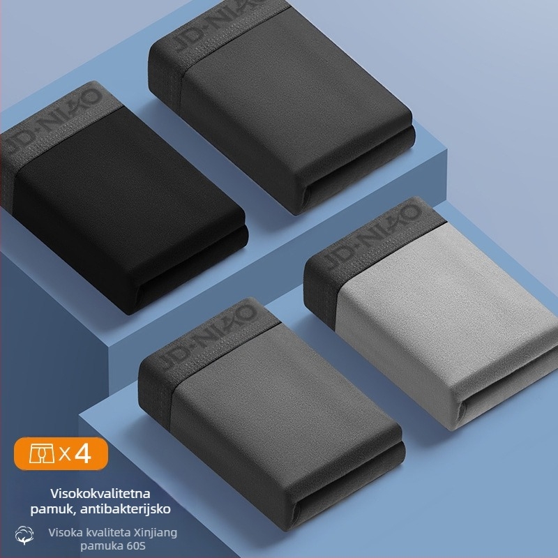 Muške bokserice od pamuka, prozračné, pletene, srednji pojas, jednobojne