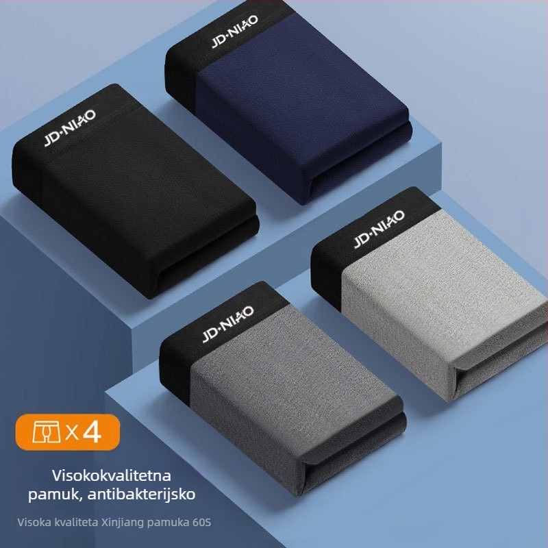 Muške bokserice od pamuka, prozračné, pletene, srednji pojas, jednobojne