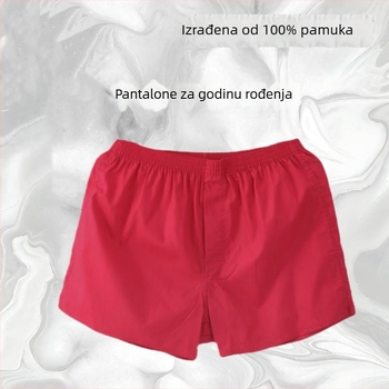 Muške pamučne bokserice, prozračne, srednjeg struka, tkanina, 100% pamuk