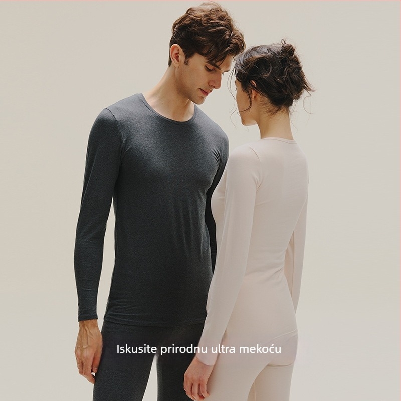 Unisex termalni set donjeg rublja – combed pamuk, 95–100% pamuk, antibakterijski, antistaticki, toplo, dugi rukavi, okrugli ovratnik, srednja debljina 181–200 g/m²