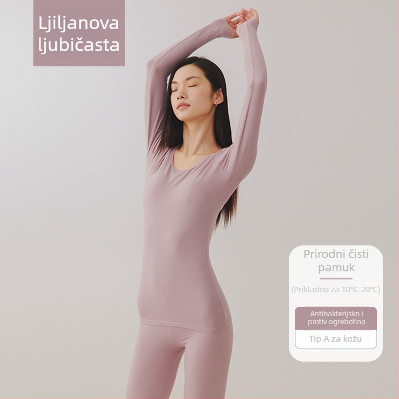 Unisex termalni set donjeg rublja – combed pamuk, 95–100% pamuk, antibakterijski, antistaticki, toplo, dugi rukavi, okrugli ovratnik, srednja debljina 181–200 g/m²