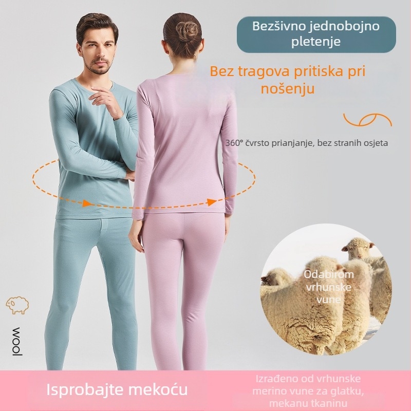 Termalni donji i gornji dio seta za jesen/zimu s funkcijom grijanja, sadržaj akrila 30–50%, gusta tkanina 251–300 g/m2, bez šavova