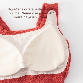 Termalna vesta s flisom, jastučić za prsni koš, jednobojna, četvrtasti izrez, 100% poliester