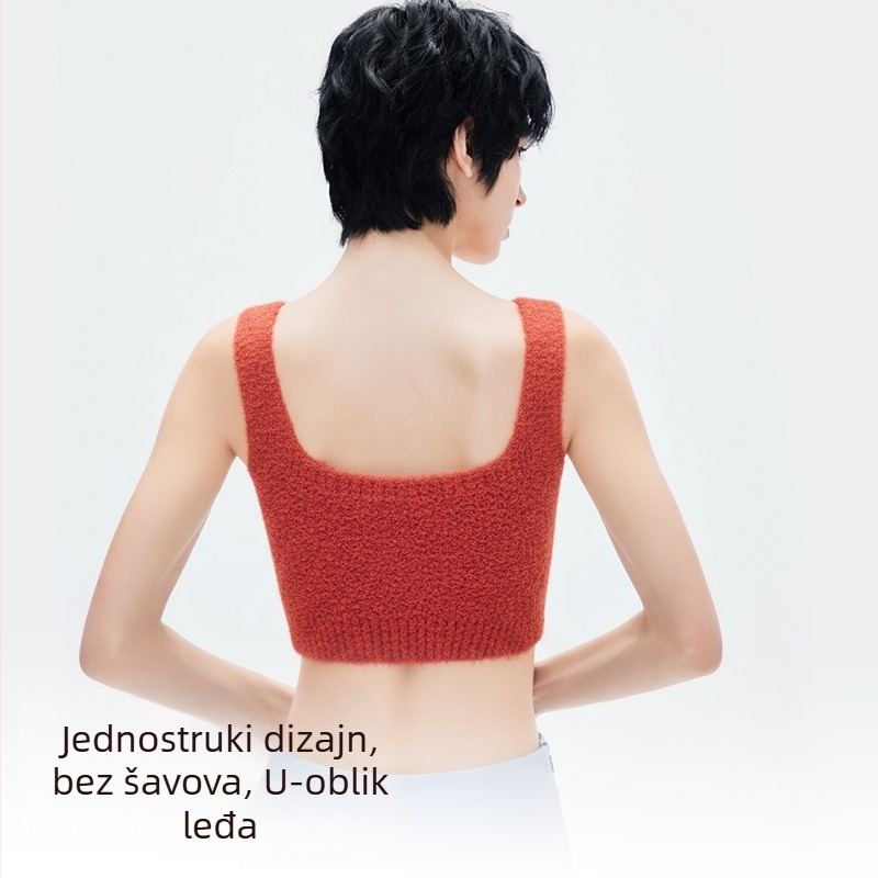 Termalna vesta s flisom, jastučić za prsni koš, jednobojna, četvrtasti izrez, 100% poliester