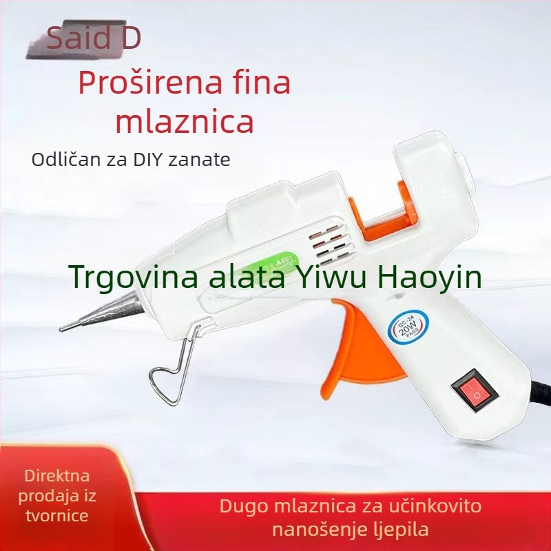 Saed 20W/30W pištolj za ljepilo s produženom mlaznicom, ručno doziranje za izradu nakita